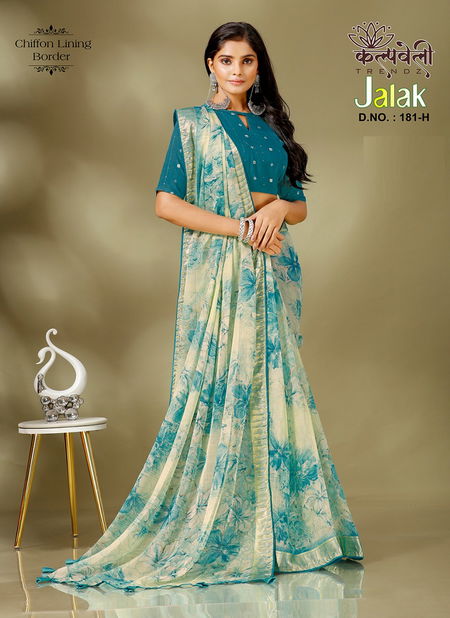 Jalak 181 By Kalpatru Printed Chiffon Sarees Wholesale Market In Surat	 Catalog